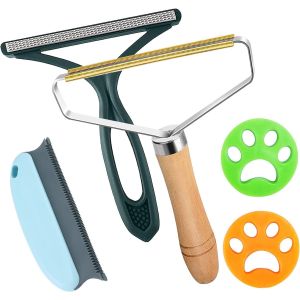 2 Rasoir &Agrave; Peluches Portable Double Extr&eacute;mit&eacute;, Peigne Cachemire, 2 Brosse Anti Poils Animaux, Utilis&eacute; Pour &Eacute;liminer Les Vestes De Tissage De Pull, L'&Eacute;limination De Poussi&egrave;re D'Animaux Dans Les Meuble - Neuf