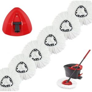 Lot de 6 serpillères de rechange pour Vileda O-Cedar Turbo 2 en 1 EasyWring & Clean, têtes de serpillère compatibles pour recharge Vileda - Neuf