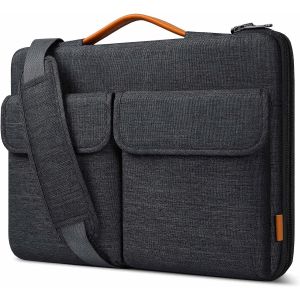 360&deg; Protective Case Bag Computer Bag 13.3 Inches Compatible with 13 MacBook Air M3/M2/M1 2024-2012, 13 MacBook Pro M2/M1 2022-2012/14 MacBook Pro M3/M2/M1 Pro/Max 2023-2021, Black Grey - Neuf