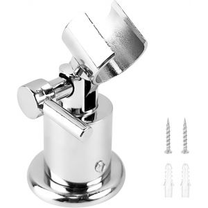 Support Douche en Métal, Support Pommeau de Douche Réglable à 180 Degrés, Argenté Support Douchette avec Vis, Accroche Pommeau de Douche pour La Plupart des Pommes de Douche (1) - Neuf