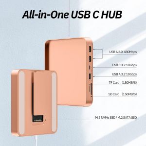 Hub Usb C Pour Imac 24 Pouces 2021/2023,Hub Usb Imac Avec M.2 Nvme Ssd,Accessoires Imac Pour Imac M1/M3,Adaptateur Usb Imac Avec Usb A/C 10 Gbit/S,Sd/Tf,Ssd M.2 (Non Inclus),Orange. - Neuf