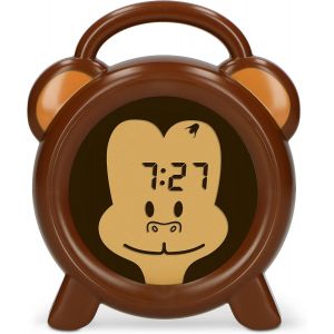 Bc-100 Monkey - R&eacute;veil, Veilleuse Et R&eacute;veil, D&eacute;veloppement De La Conscience Du Temps, Sans Fil, Rechargeable, Singe, Marron - Neuf