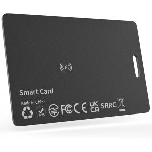 VornixorSarlshop-Carte de suivi de portefeuille intelligent rechargeable fonctionnant avec Apple Find My (iOS uniquement), carte de suivi Bluetooth pour portefeuille, valise, &eacute;tanche IP68 (lot - Neuf