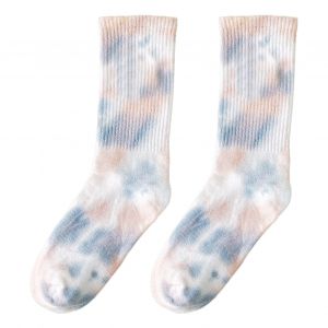 1 Paire De Chaussettes Unisexes Mi-Tube Tie-Dye Sans Odeur Fine Haute Élasticité Antidérapantes Absorption De La Sueur Anti-Rétrécissement Sport Quatre Saisons Basket-Ball Chaussettes De Mollet-Rose Clair - Neuf