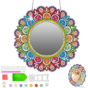 Kalanka-Diamond Painting Enfant Miroir De Bricolage Cadeau Pour Fille 5 6 7 8 9 10 11 12 Ans Activité Manuelle 5d Diy Mandala Diamant Peinture Kit Jouet Loisirs Créatifs Décoration Pour Anniversaire - Neuf