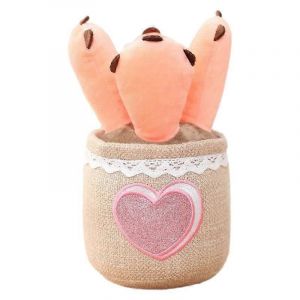 Peluche Champignon Griffe D'ours Dessin Animé, Jouet Créatif En Pot, Poupée De Chiffon Mignonne, Décoration De Voiture Pour La Maison-Rose - Neuf