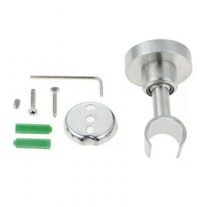 1pc support de pomme de douche en acier inoxydable support de pulvérisateur à main pivotant base ronde épaissie montée au mur avec outil d'installation de vis - Neuf