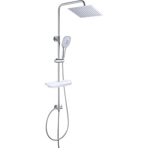 Colonne de Douche Chromé Ensemble de douche en acier inoxydable avec pommeau de douche en ABS 20 x 20 cm - Neuf