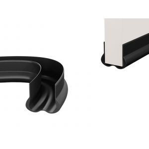 Joint d'&eacute;tanch&eacute;it&eacute; coulissant sous porte de 93 cm en PVC noir - Neuf