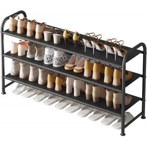 MEVRONISSHOP-tag&egrave;re &agrave; Chaussures Longue 3 Niveaux, Rangement de Chaussure en M&eacute;tal, Porte Chaussures pour 12-18 Paires, Shoe Rack Gain de Place, pour Placard, Entr&eacute;e, Exterieur, Salon, 29 x 108 x 62 - Neuf
