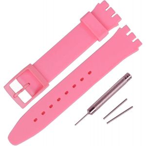 Kal-Bracelet De Montre En Caoutchouc De Silicone Ultra Fin De 16 Mm Pour Swatch - Neuf