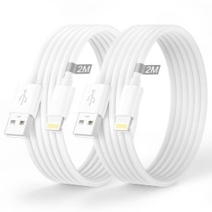 Thef-Câble Chargeur Iphone, Cable Iphone 2m+2m [Certifié Mfi], Câble Lightning Cable Usb Iphone Cable Iphone Charge Rapide Cordon Iphone Fil Chargeur Pour Iphone 14 13 12 11 Pro Max/Xs/Xr/8/7/6s/5/Se - Neuf