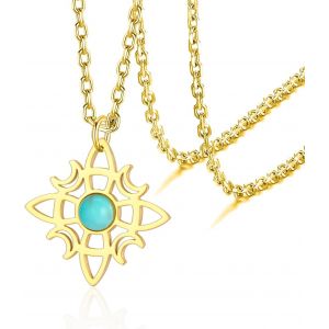 Kal-Sorci&egrave;res Noeud Collier En Acier Inoxydable Magique Sorci&egrave;re Noeud Celtique Noeud Sorcellerie Collier Irlandais Wiccan Pa&iuml;en Bijoux Pour Femmes Adolescents - Neuf