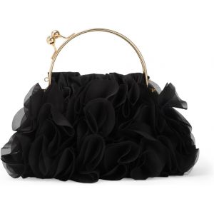 Femmes Fleur Sac &agrave; Main Soft Satin Fleur soir&eacute;e Sac Party Bal Sac &agrave; Main - Neuf