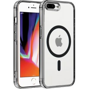 SJZG-Coque Magnétique Pour Apple Iphone 7 Plus 5.5"",Compatible Avec Magsafe Recharge Sans Fil,Transparent Etui Pc Dur + Tpu Bumper Antichoc Anti-Rayures Protection Housse, Noir - Neuf