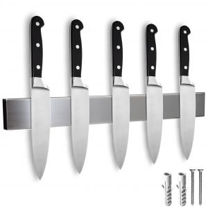 Gothicana By Emp® Bande Magnétique Pour Couteaux En Acier Inoxydable Pour Montage Mural - Bloc À Couteaux Magnétique - Bande À Couteaux De 40 Cm Pour La Cuisine - Porte-Couteaux (1x Acier Inoxydable - Neuf