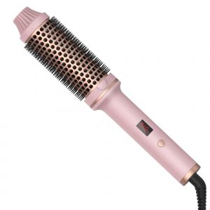 Brosse En Fer À Friser Ptc, Brosse Thermique Chauffante, Bigoudi En Céramique, Brosse Chaude Pour Créer Des Boucles Amples Et Volumineuses, Brosse Chauffante Pour Coiffure-Rose - Neuf