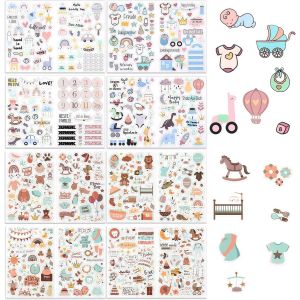 8 Pièces Stickers Scrapbooking Bébé Scrapbooking Enfant Stickers Bricolage Pour Scrapbooking Bricolage Artisanat Album Photo Journal Décoration De Fête Bébé Autocollants Pour Scrapbooking - Neuf
