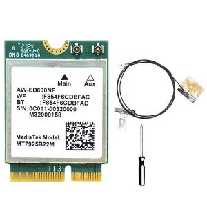 MT7925 WIFI 7 carte + antennes internes 5400Mbps M.2 triple bande 2.4G / 5G / 6G BT5.3 adaptateur de carte WiFi pour - Neuf