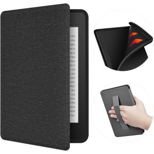 GUOP-Étui Pour Kindle Paperwhite 6,8 Pouces (11E Génération En 2021),Coque En Tpu Avec Texture En Tissu Et Ceinture À L'Arrière,Coque Magnétique Avec Fonction De Réveil/Veille(Noir) - Neuf