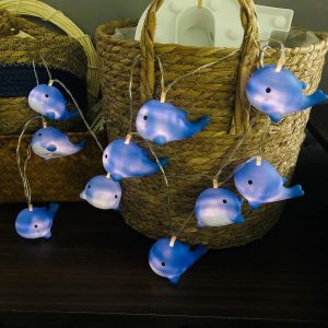 Jgd-1.65m 10 Led Chambre D'enfant Animal Mignon Baleine Bleu Guirlande Lumineuse Led Baleine Lumi&egrave;res Pour Vacances Mur Fen&ecirc;tre Arbre F&ecirc;te Cour Jardin Salon Dortoir D&eacute;cor (Baleine Bleue) - Neuf