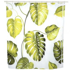 HJLIAN Rideau de douche impermeable et anti-moisissure, accessoire de decoration pour salle de bain (motif feuilles tropicales 150 x 180 cm) - Neuf