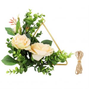 Hjlian Panier Suspendu En Fer Pour Fleurs Artificielles En Soie, Decoration Murale De Jardin (#3) - Neuf