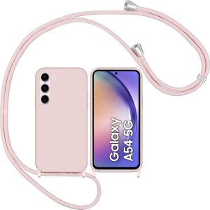 fghbb-Coque Compatible avec Samsung Galaxy A54 5G,Collier pour TPU Étui Colliers de cellulaire Mince Antichoc Réglable Lanyard Case,pour Samsung Galaxy A54 5G - Rose - Neuf