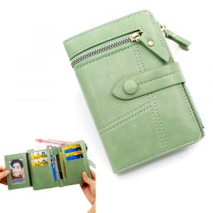 Portefeuille de mode pour les Femmes en Vert, les Petits Bifold Cuir Femme porte Monnaie avec de l'argent ID Titulaire de Carte de Cr&eacute;dit, fermeture &agrave; Glissi&egrave;re porte-Monnaie Sacs - Neuf