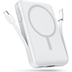 Podoru Batterie Externe Mag-Safe 10000mAh,avec 2 C&acirc;ble Charge Rapide PD 20W Batterie Externe iPhone,Portable &Eacute;cran LED sans Fil Power Bank pour 16/15/14/13/12/Pro/Max/Plus/Mini S&eacute;rie - Noir - Neuf