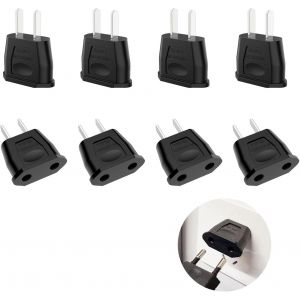 JGD-Lot de 8 Adaptateur Prise France vers USA Europe vers USA Am&eacute;rique Adaptateur Prise Japon de Voyage Adaptateur Prise USA de Voyage en Chine Japon Am&eacute;rique Canada Mexique (Noir) - Neuf