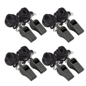 Lot De 8 Sifflets M&eacute;talliques Avec Corde &iquest; Sifflets De Survie Puissants Pour La Randonn&eacute;e, Le Sport, Les Arbitres Et Le Dressage Des Animaux - Neuf