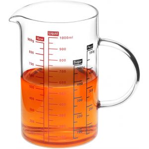 Verre Doseur 1 L En Verre Borosilicate R&eacute;sistant - Neuf