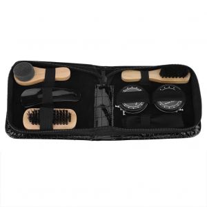 8pcs Kit De Soin De Cirage De Chaussures Noir Et Neutre Brosses Pour Bottes Chaussures Baskets - Neuf