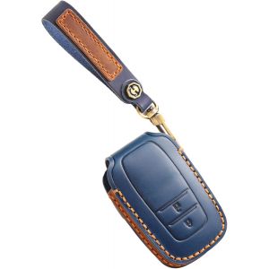 Étui de protection en cuir pour clé de voiture Toyota Yaris Cross Hybride Corolla RAV4 Prius Camry Auris Fortuner Highlander Porte-clés de voiture 2020-2024.[H108] - Neuf