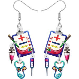 Kal-Boucles D'oreilles Stéthoscope En Acrylique Pour Infirmière Bijoux De Fin D'études Cadeaux Pour Étudiantes En Soins Infirmiers Pour Femmes Fille Futures Infirmières Praticiennes Médecins - Neuf