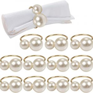 Ensemble De 11 Nacre Ronds De Serviette, De L'or Ronds De Serviette, Des Décorations De Table Pour Mariage, Fête, Réunion De Famille - Neuf