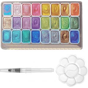 Chenquansarl-Aquarelle Peinture R&eacute;utilisable Kit Aquarelle Rendu Des Couleurs &Eacute;lev&eacute; Watercolor Travel Set Facile &Agrave; Laver Pour Fabrication De Cartes Journal D'art Esquisse D&eacute;coration De Carnet Concep - Neuf