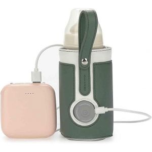 Portable Usb Bottle Warmer Baby Bottle Warmer With Temperature Baby Bottle Warmer Cooler Bag For Baby Travel Disease Care,Green - Neuf