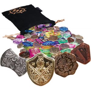 Ensemble De Jetons De Tr&eacute;sor De Table-40 Jetons Mtg En M&eacute;tal (X10 De Chaque Mod&egrave;le) Avec Gemmes Acryliques Assorties (40+),Compteurs Pour Jeux De R&ocirc;le-Pi&egrave;ces Dnd Pour Jeux De Table - Neuf