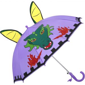 Parapluie Enfant Avec 3d, Coupe-Vent Et Durable Parapluie Pour Filles Gar&ccedil;ons Avec Sifflet, Facile &Agrave; Transporter Parapluie Pliant Enfant, L&eacute;ger Parapluie Canne Un Motif Mignon - Neuf