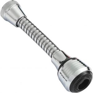 Douchette flexible &agrave; 360&deg; pour robinet d'&eacute;vier de cuisine, finition chrom&eacute;e - Neuf
