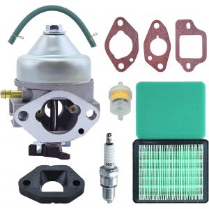 MEVRONISSHOP-ADEFOL Kit carburateur pour Honda moteur GCV190 et tondeuse &agrave; gazon HRB217 HRX217, Carburateur + Filtre &agrave; air + Joints + Bougie d'allumage + Filtre &agrave; carburant accessoire kit 9 en 1 - Neuf
