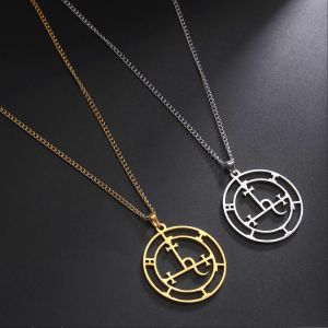 Acier Inoxydable Diable Sceau Collier Lilith Salomon S Soupir Magique Pendentif Satan Hommes Et Femmes S Collier Amulette Bijoux Cadeau - Neuf
