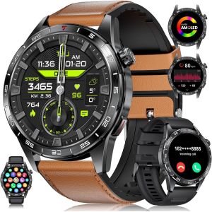2025 Montre Connectée Homme Avec Appel Bluetooth,1.43'' Amoled Écran,110+ Modes Sport,Ip68 Étanche Montre Fitness Avec Fréquence Cardiaque,Spo2,Moniteur De Sommeil Pour Android Ios - Neuf