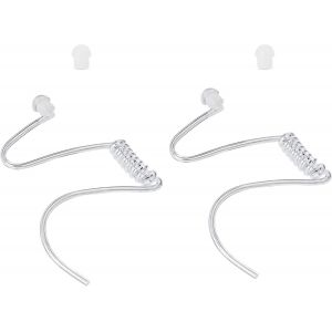 Lot de 2 bobines d'air acoustiques de rechange, tube audio cach&eacute; avec embouts en forme de champignon pour talkie-walkie, kit de casque radio bidirectionnel (transparent) - Neuf