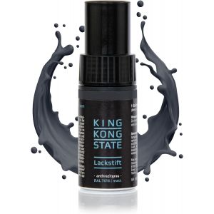 MEVRONISSHOP-Stylo de retouche RAL7016 MAT - Peinture en 1 couche anthracite-gris pour la r&eacute;paration des &eacute;clats et des rayures &agrave; l'ext&eacute;rieur et sur la voiture (MAT) - Neuf