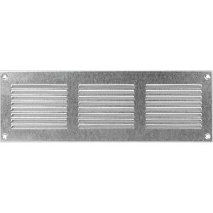 Grille d'aération galvanisée de 300 mm x 100 mm - Grilles d'air de retour en acier - pour plafond et parois latérales - CVC - avec écran de protection contre les insectes (30 x 10 cm) - Neuf