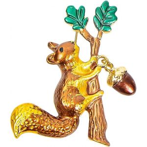 Kjdal-Broche En Forme D'écureuil-Broche En Forme D'écureuil-Avec Motif Animal-Broche Dorée-Bijoux De Mode-Accessoires De Fête-Broche En Forme D'écureuil,5x3.2cm,Métal,No Gemstone - Neuf
