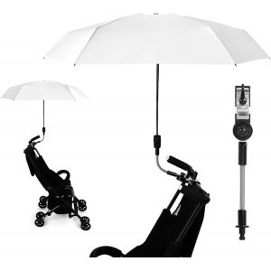 Ombrelle Poussette Universelle,Parasol Poussette B&eacute;b&eacute; Universelle,Parasol Anti Uv Pour Landau,Avec Pince R&eacute;glable Et Bras R&eacute;glable,Protection Uv 50+,Diam&egrave;tre 90 Cm,Parasol Poussette Pour V&eacute;lo, Chaises - Neuf